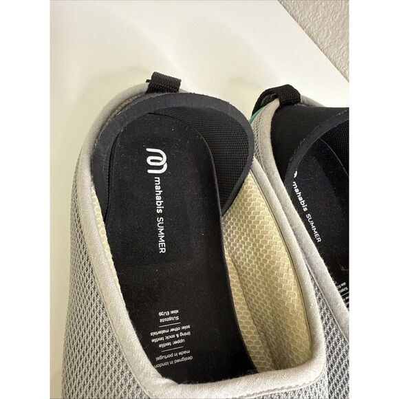 MAHABIS Size 39 BREATHE SUMMER SLIPPERS With Removable Sole Gray Turquoise - Picture 7 of 10